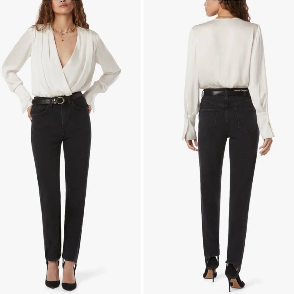 Favorite Daughter Evelyn Black Jeans With Stirrups